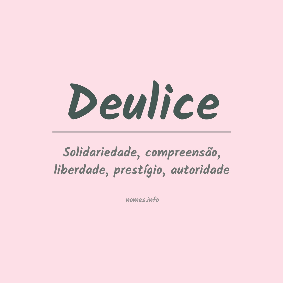 Significado do nome Deulice