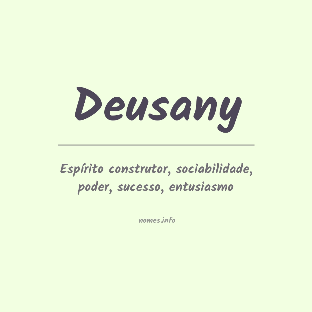 Significado do nome Deusany