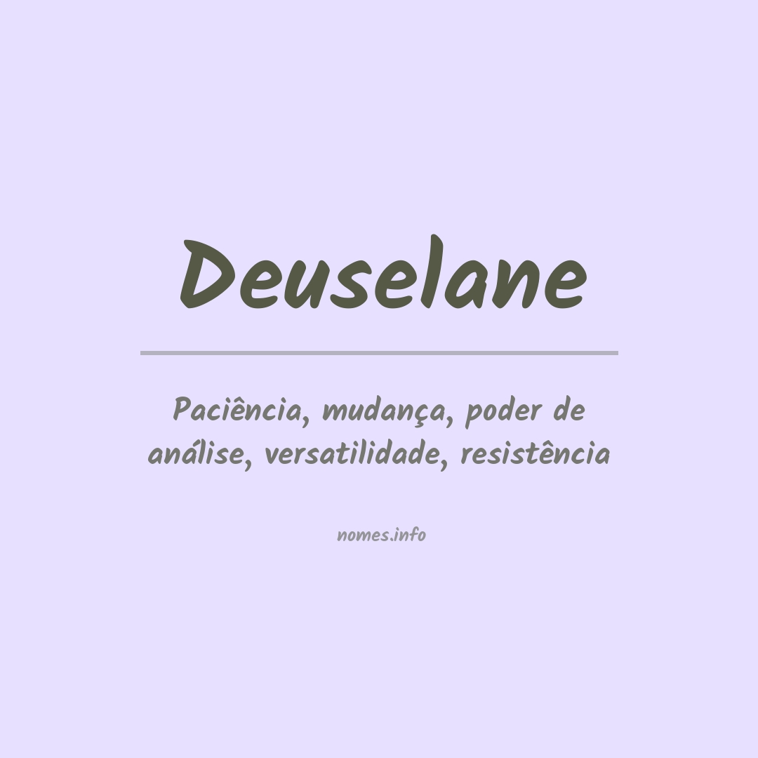 Significado do nome Deuselane
