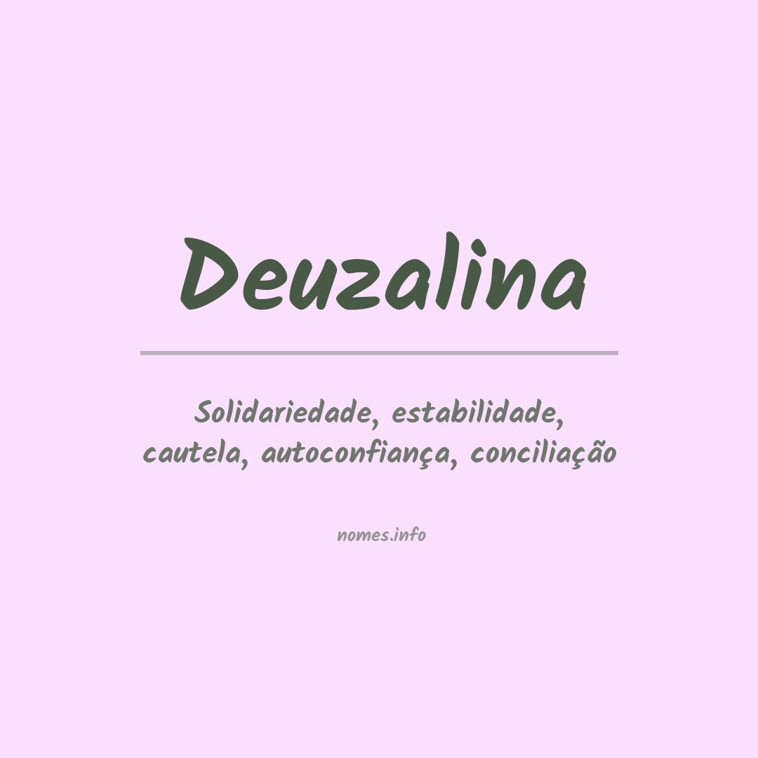 Significado do nome Deuzalina