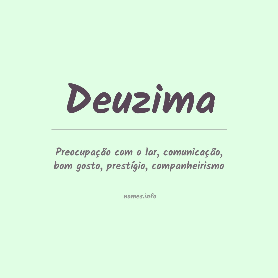 Significado do nome Deuzima