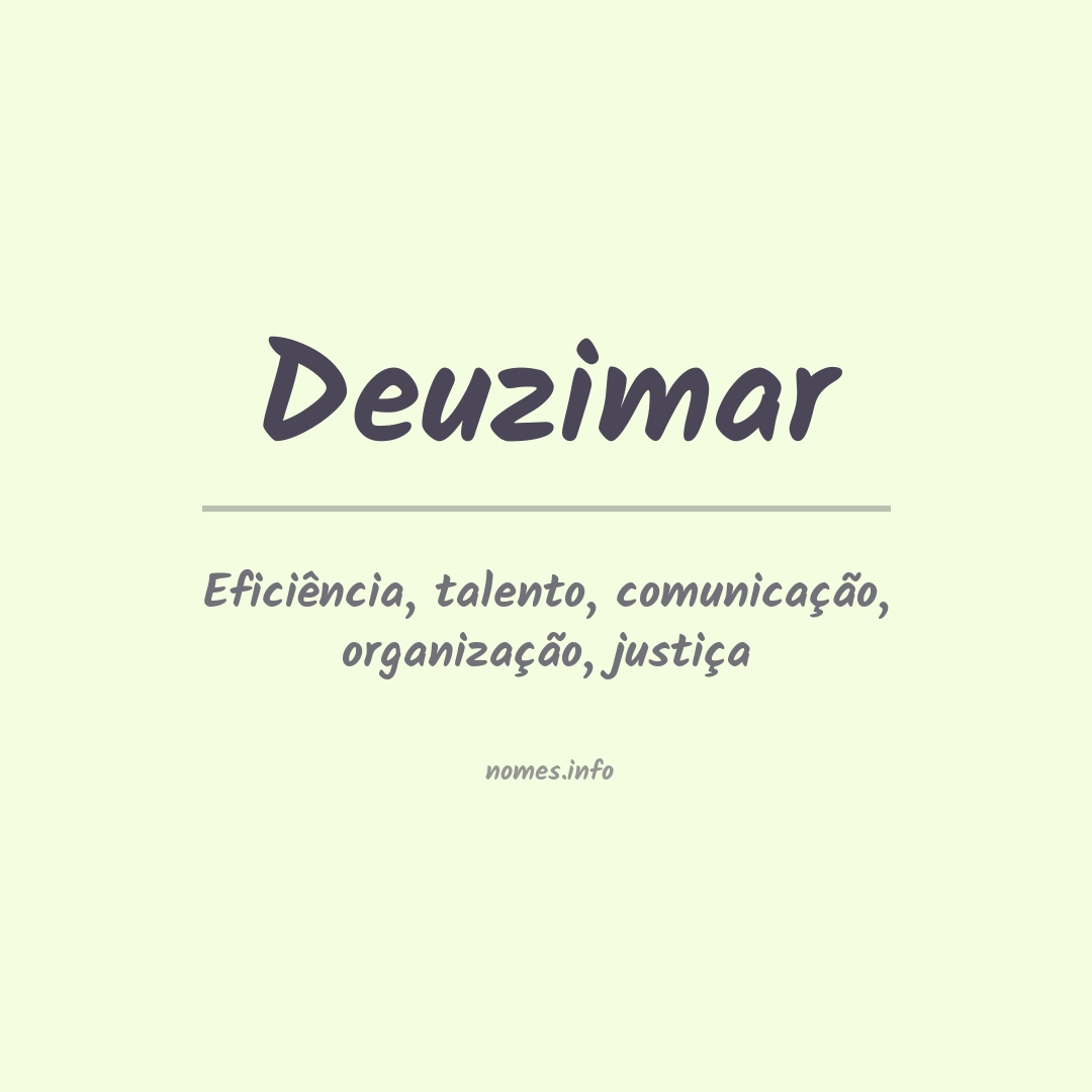 Significado do nome Deuzimar