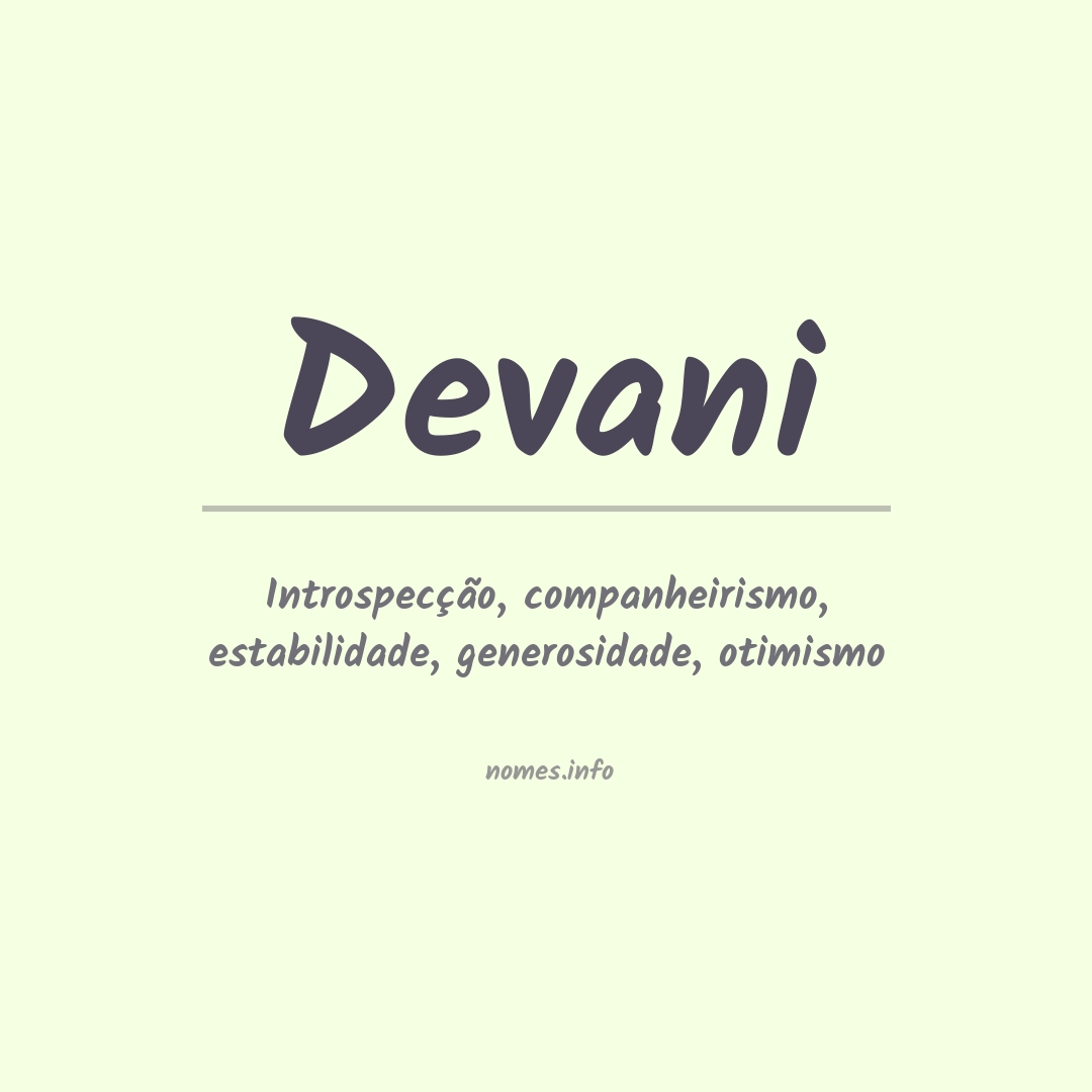 Significado do nome Devani