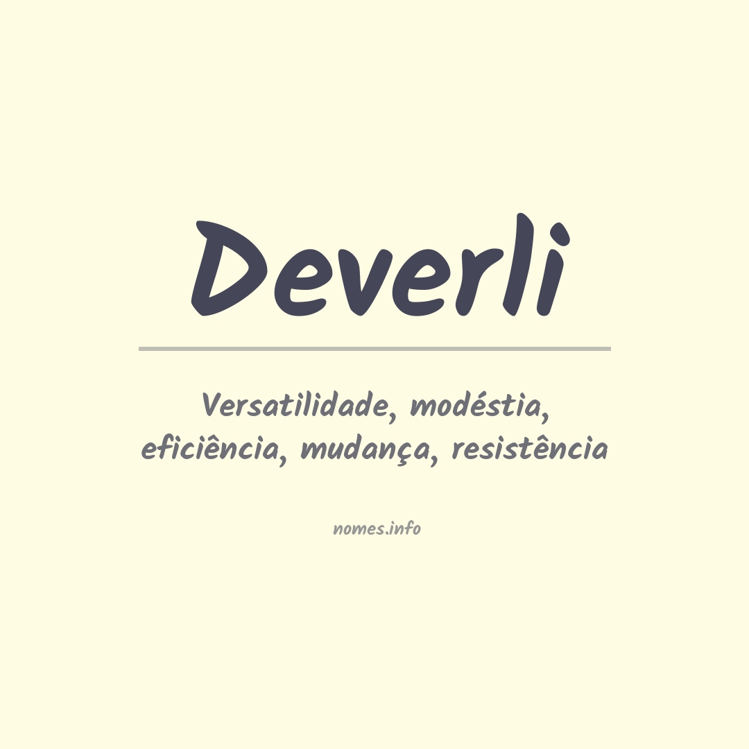 Significado do nome Deverli
