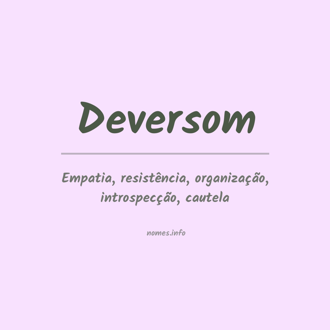 Significado do nome Deversom