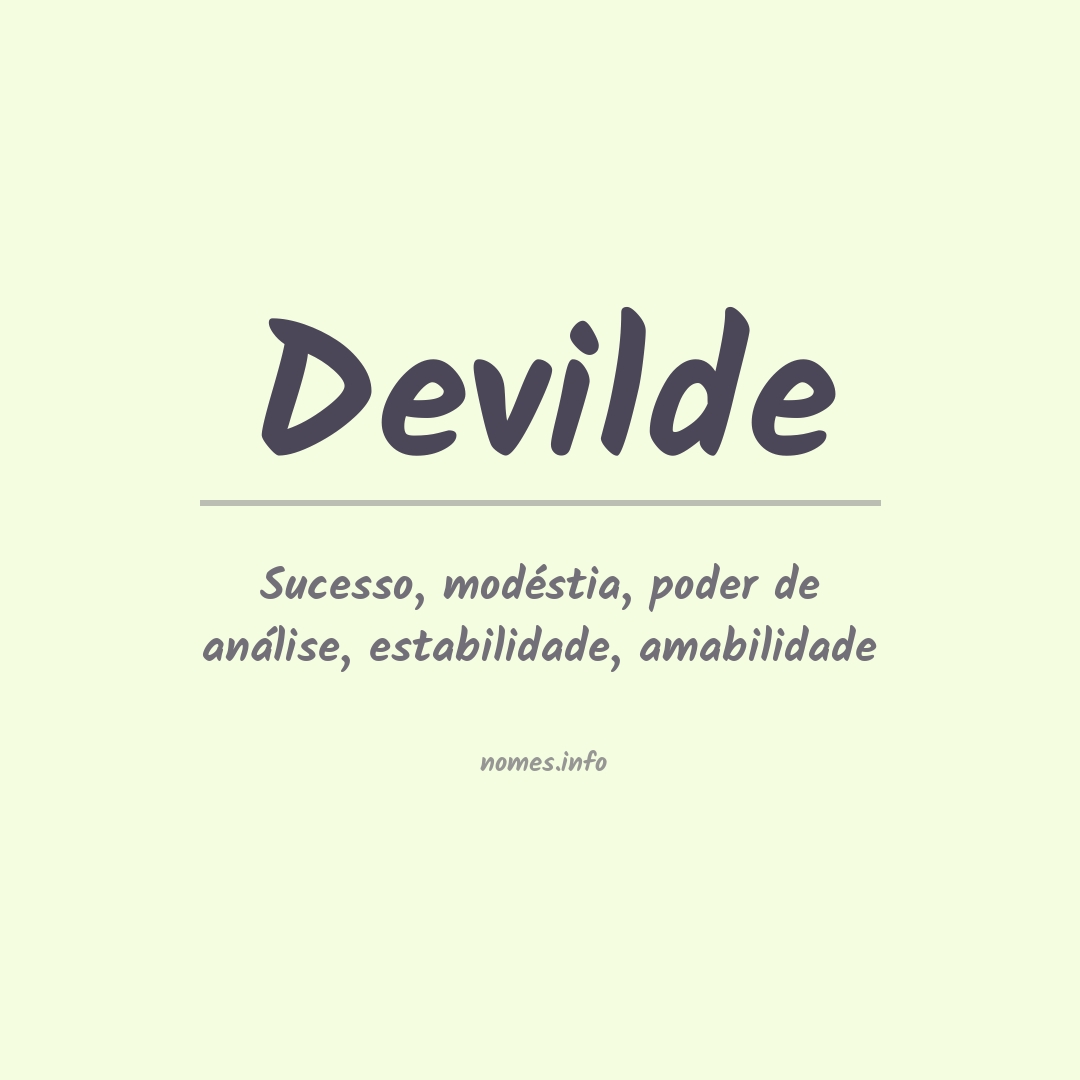 Significado do nome Devilde