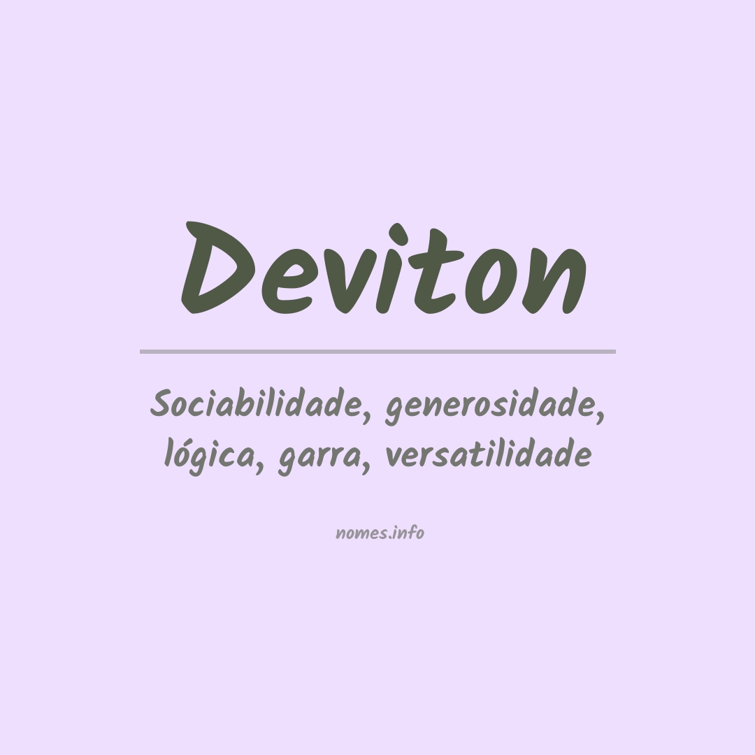 Significado do nome Deviton