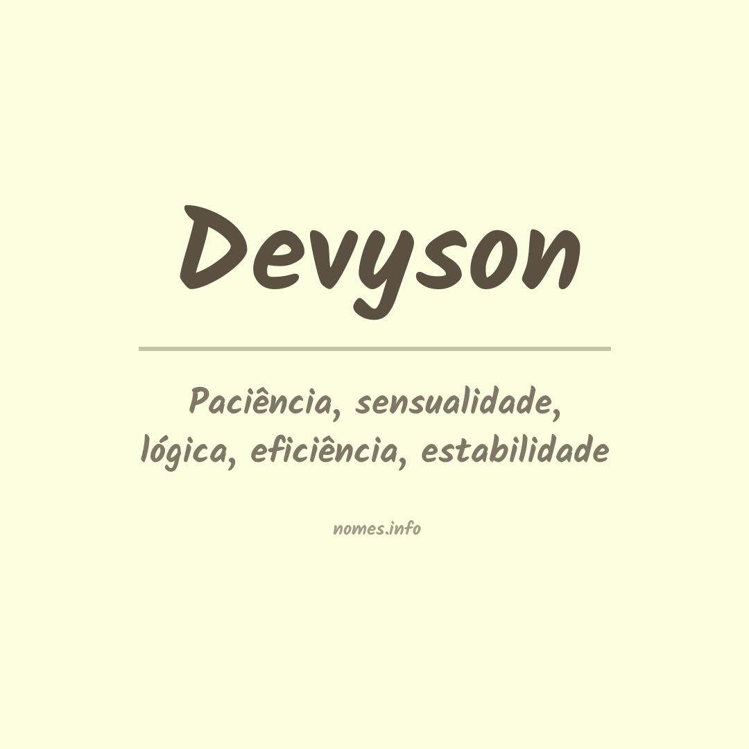 Significado do nome Devyson