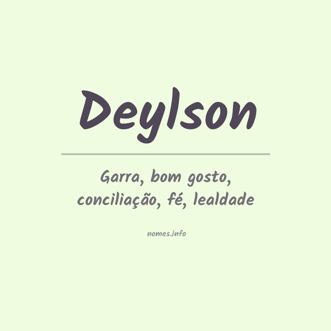 Significado do nome Deylson