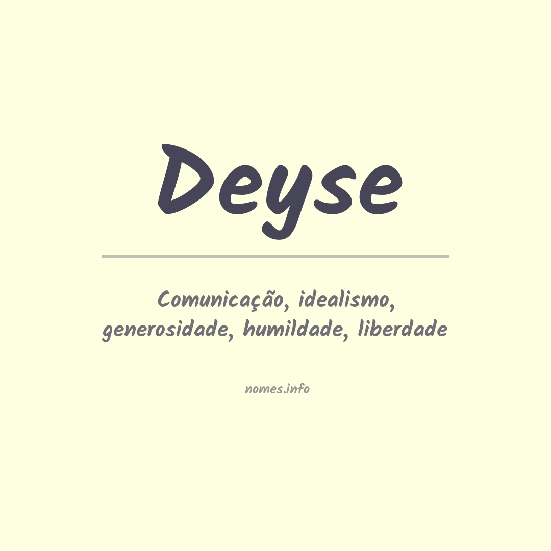 Significado do nome Deyse