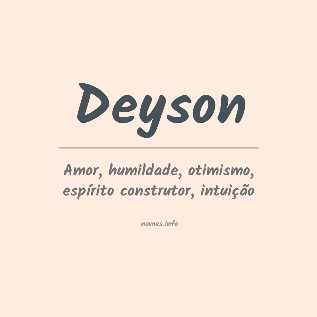 Significado do nome Deyson