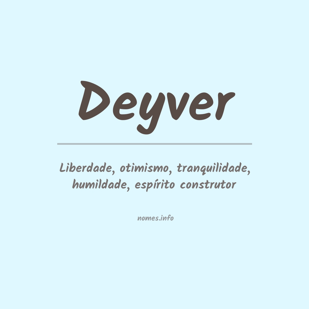 Significado do nome Deyver