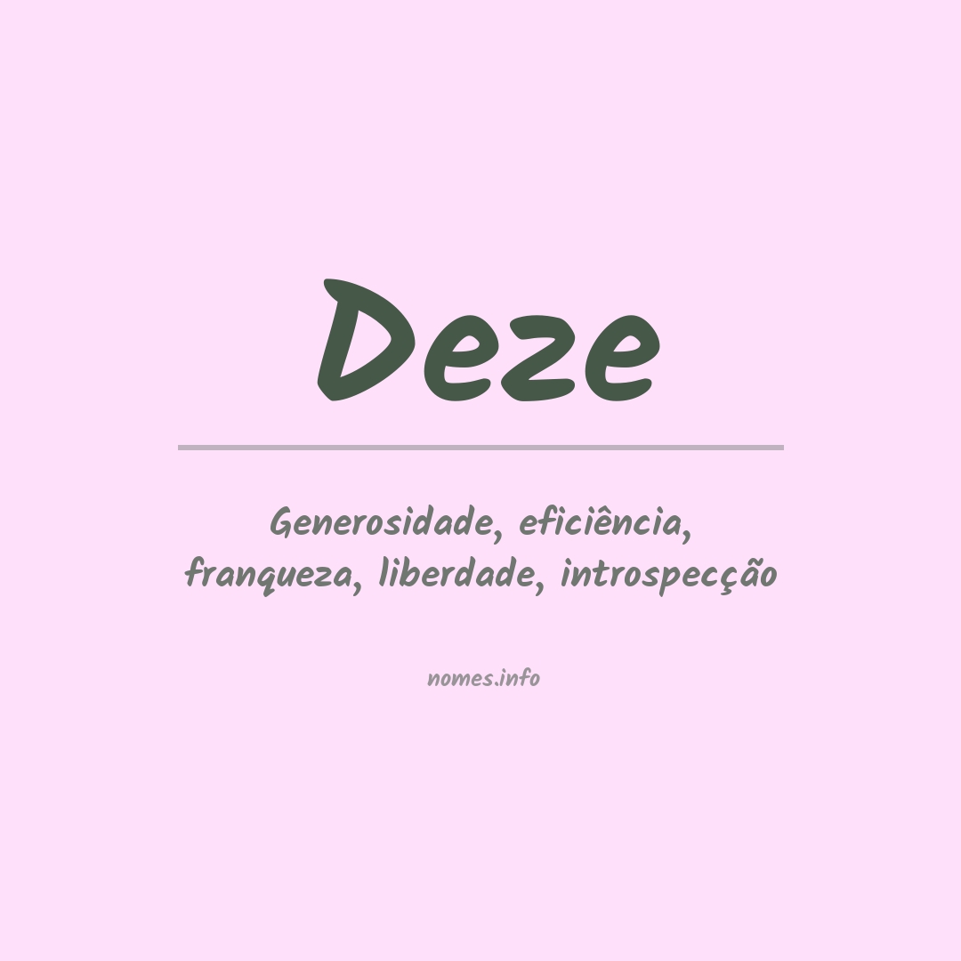 Significado do nome Deze