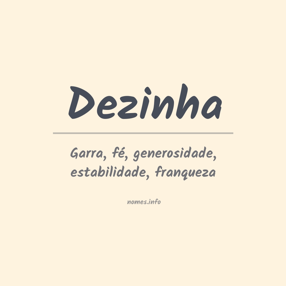 Significado do nome Dezinha