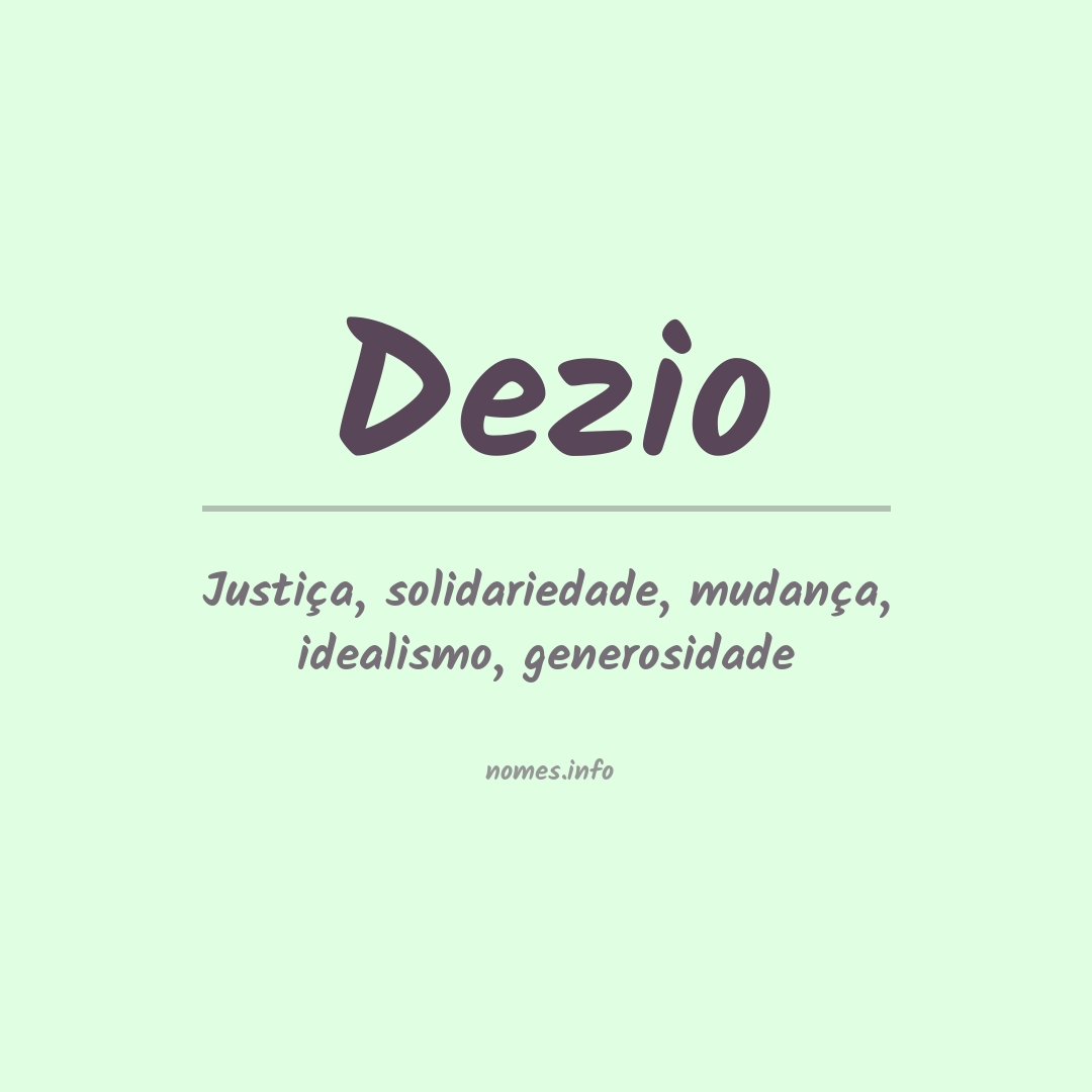 Significado do nome Dezio