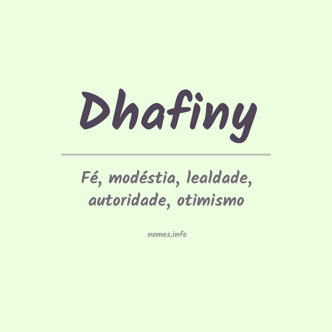 Significado do nome Dhafiny