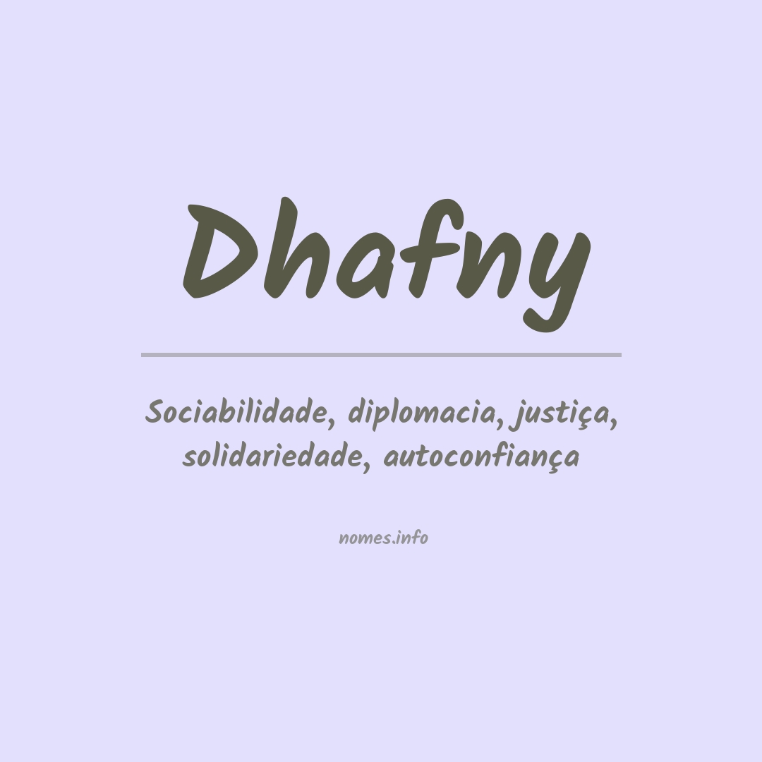 Significado do nome Dhafny