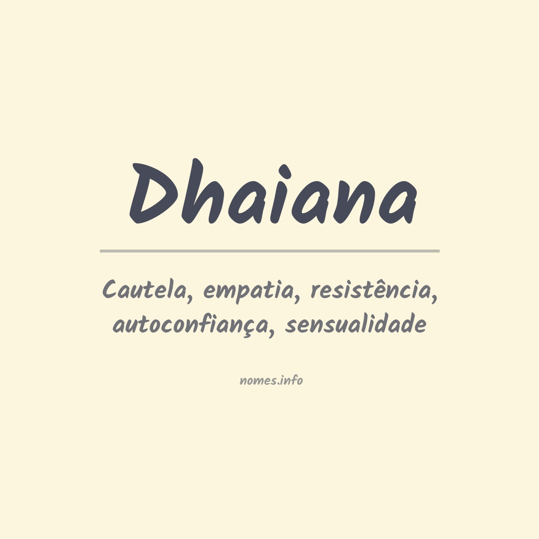 Significado do nome Dhaiana