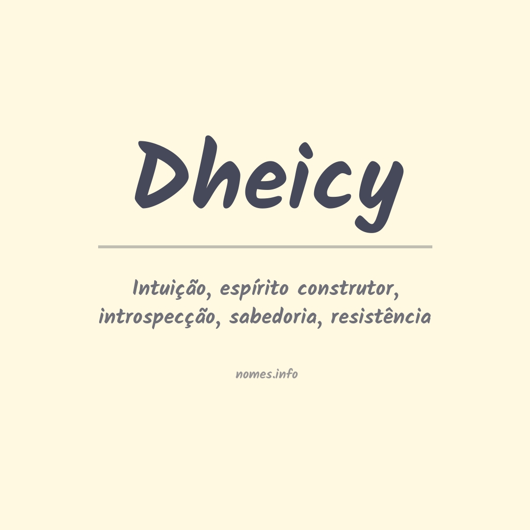 Significado do nome Dheicy