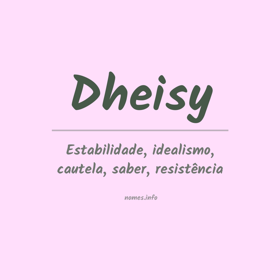 Significado do nome Dheisy