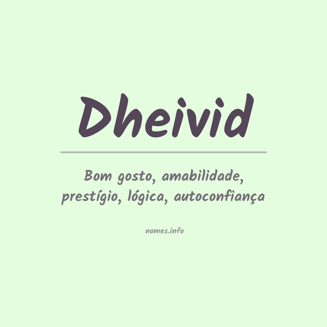 Significado do nome Dheivid