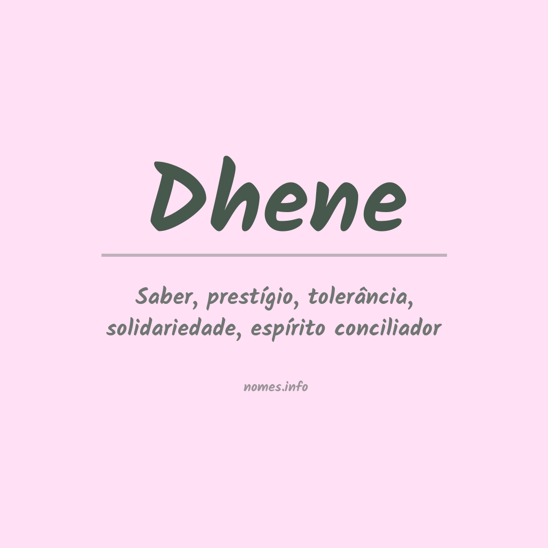 Significado do nome Dhene