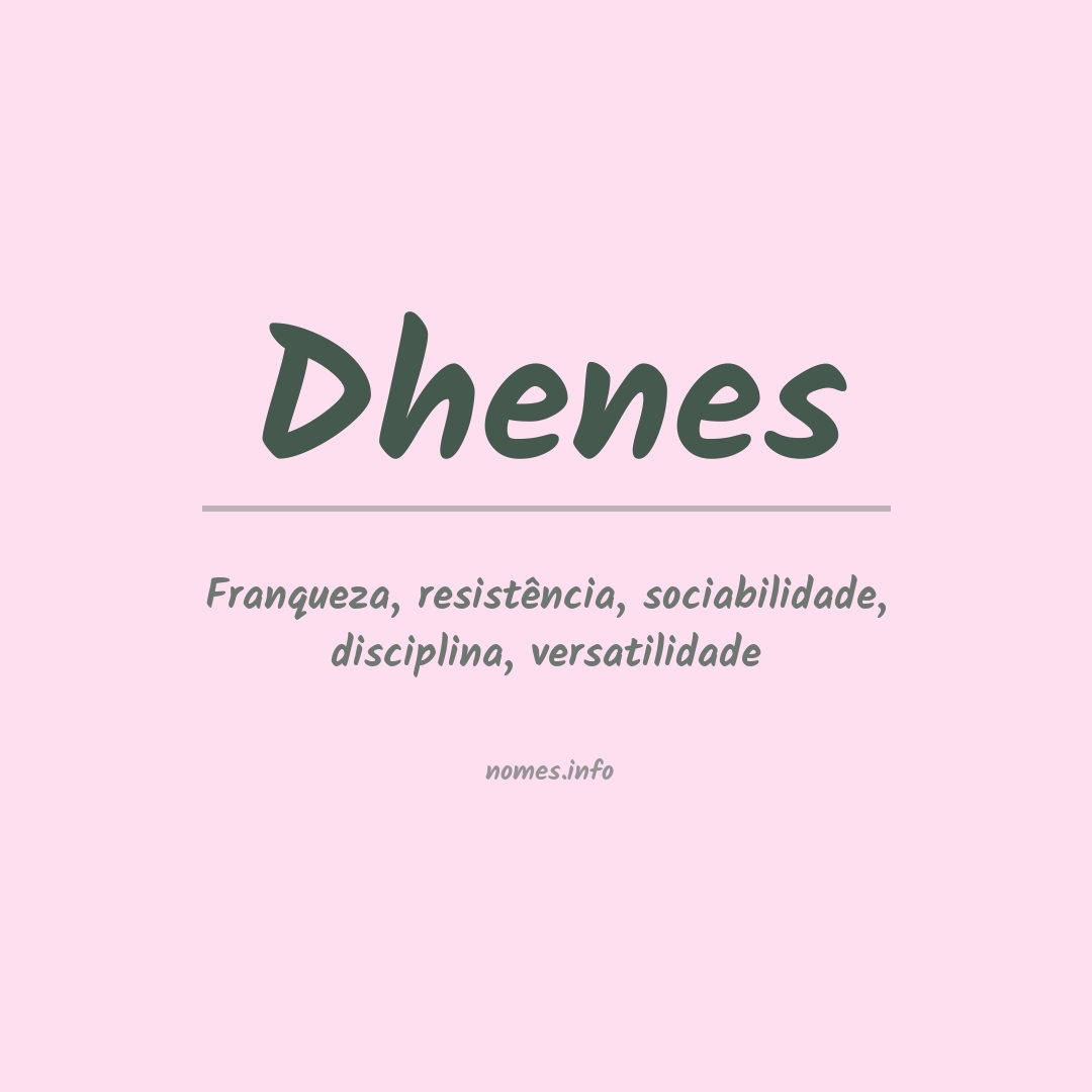 Significado do nome Dhenes