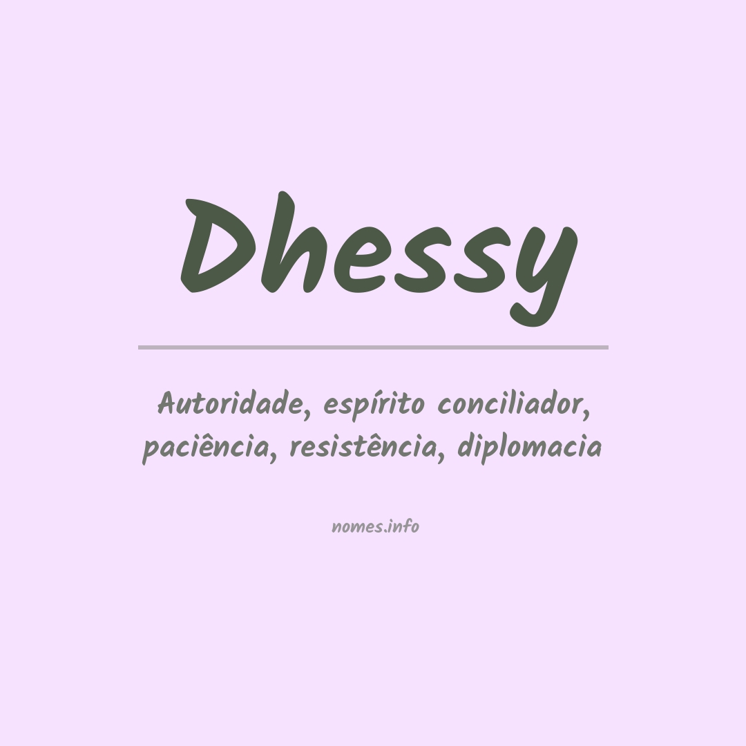 Significado do nome Dhessy