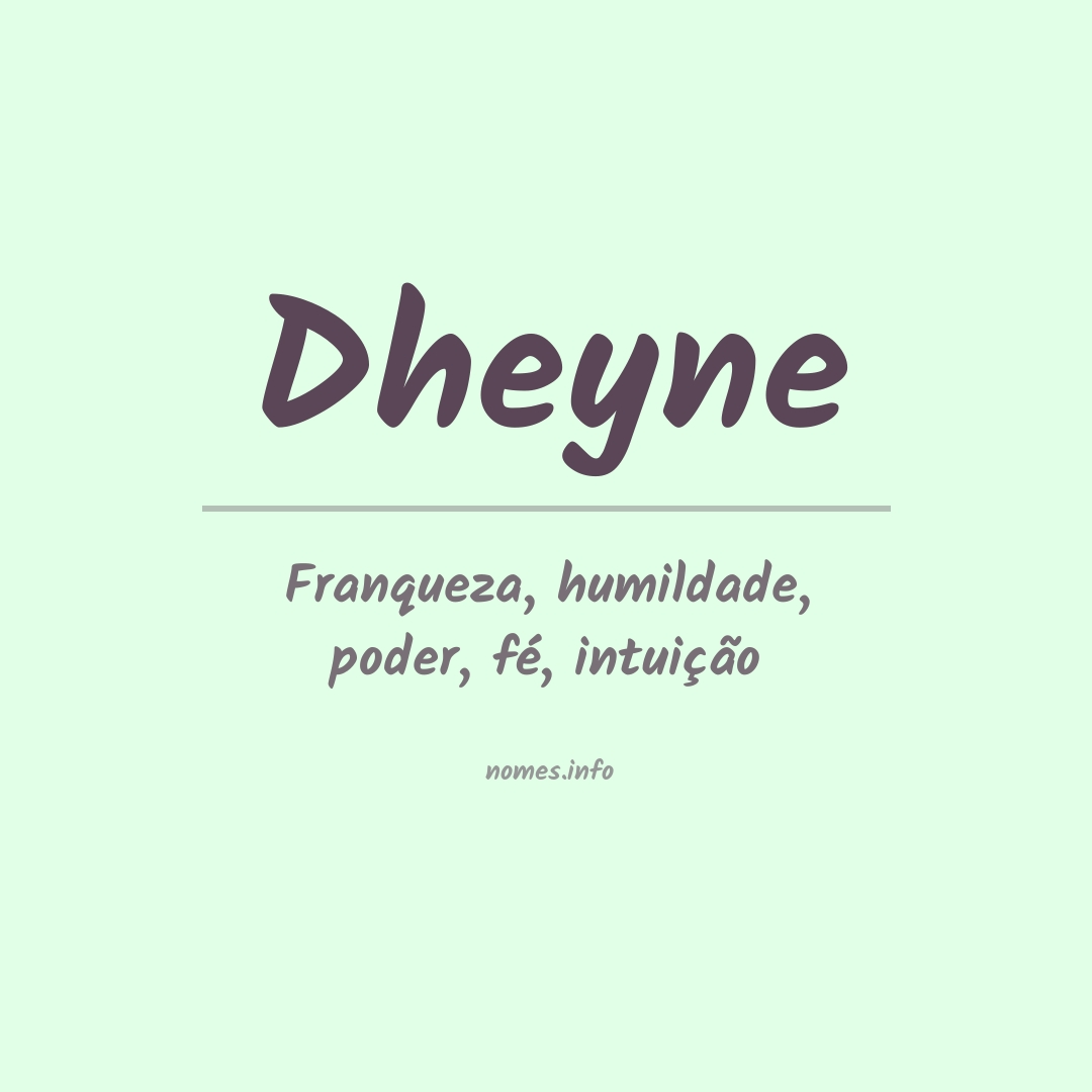 Significado do nome Dheyne