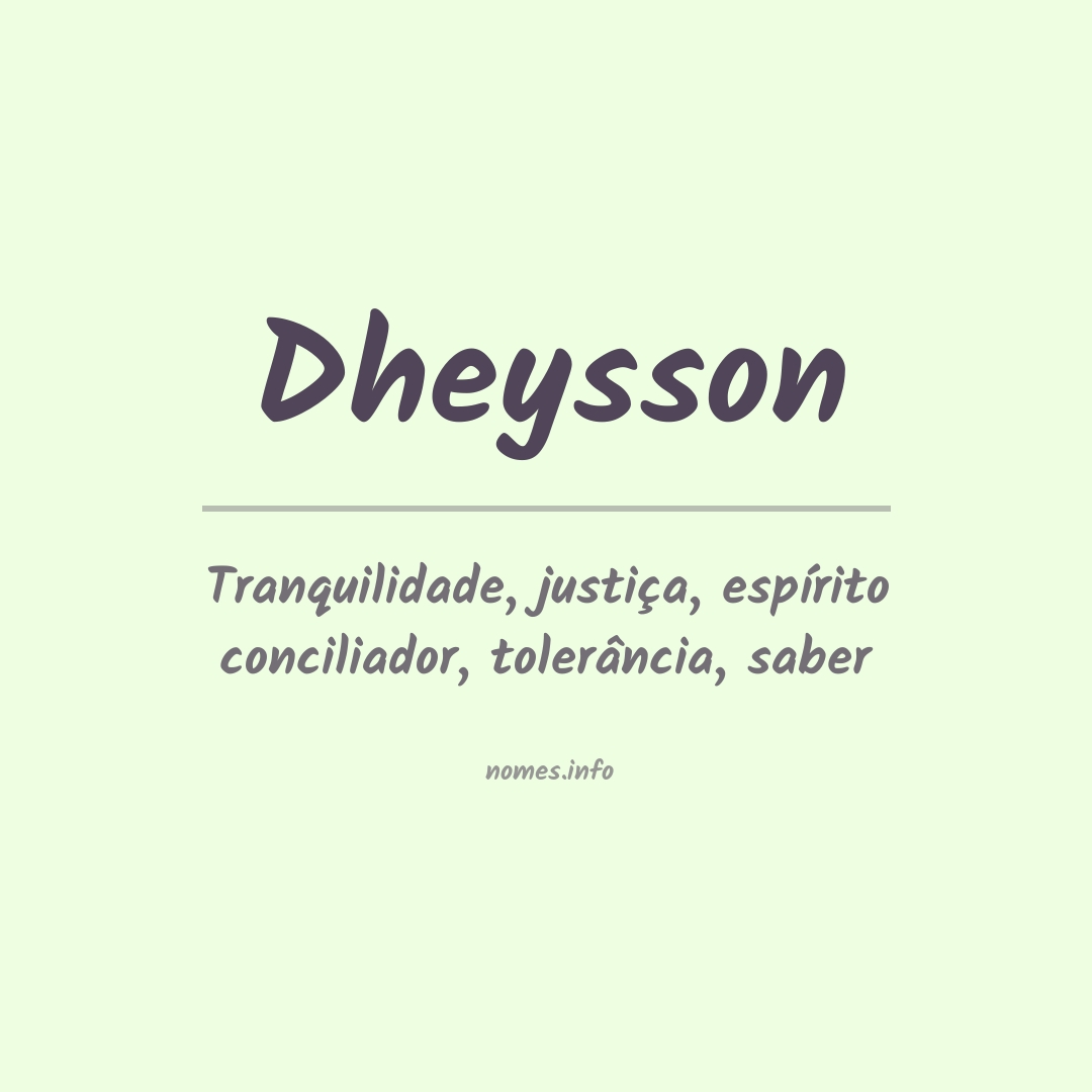 Significado do nome Dheysson