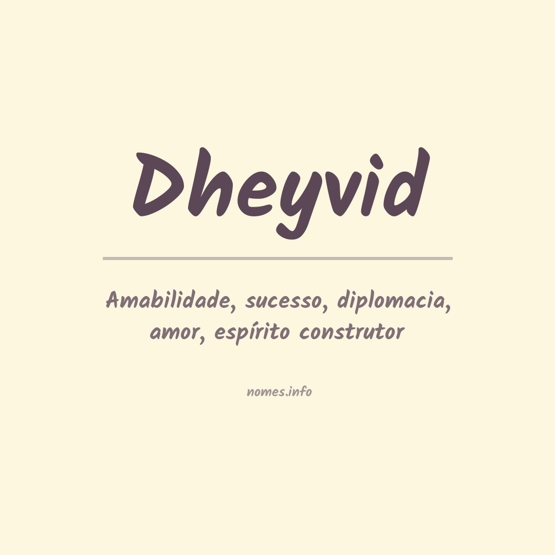 Significado do nome Dheyvid