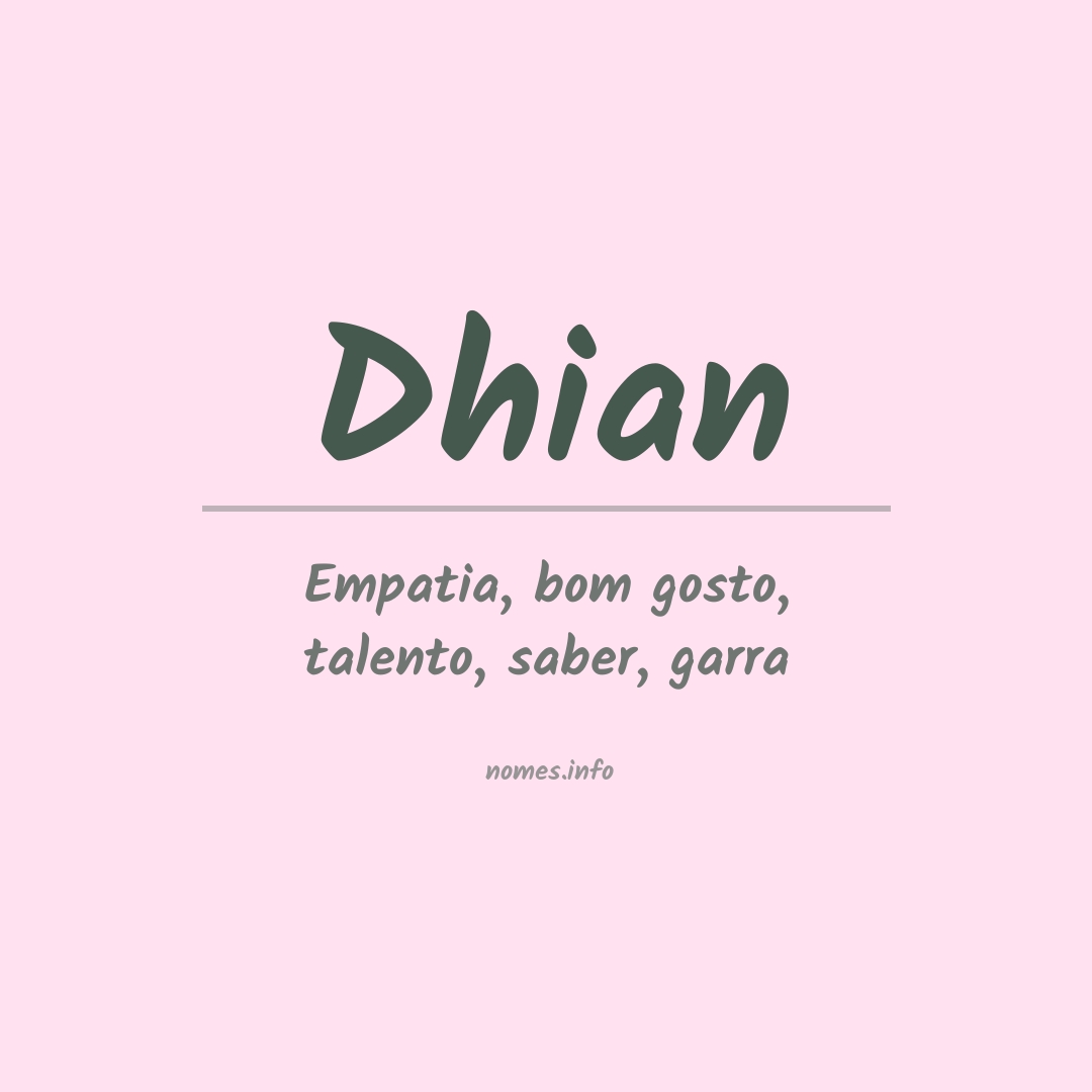 Significado do nome Dhian