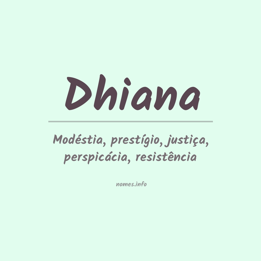 Significado do nome Dhiana
