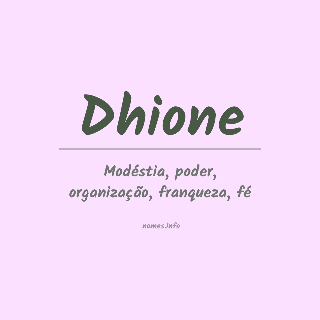Significado do nome Dhione