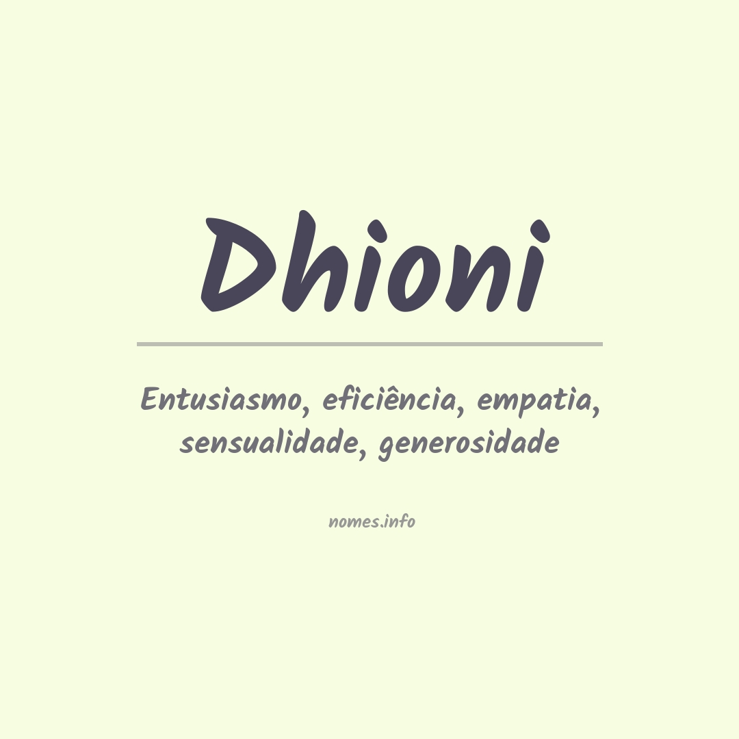 Significado do nome Dhioni
