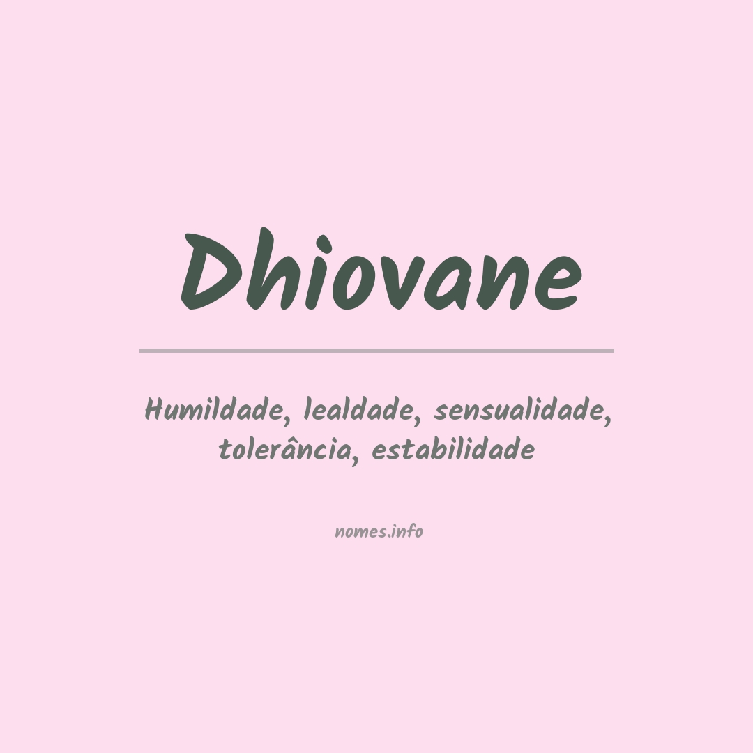 Significado do nome Dhiovane