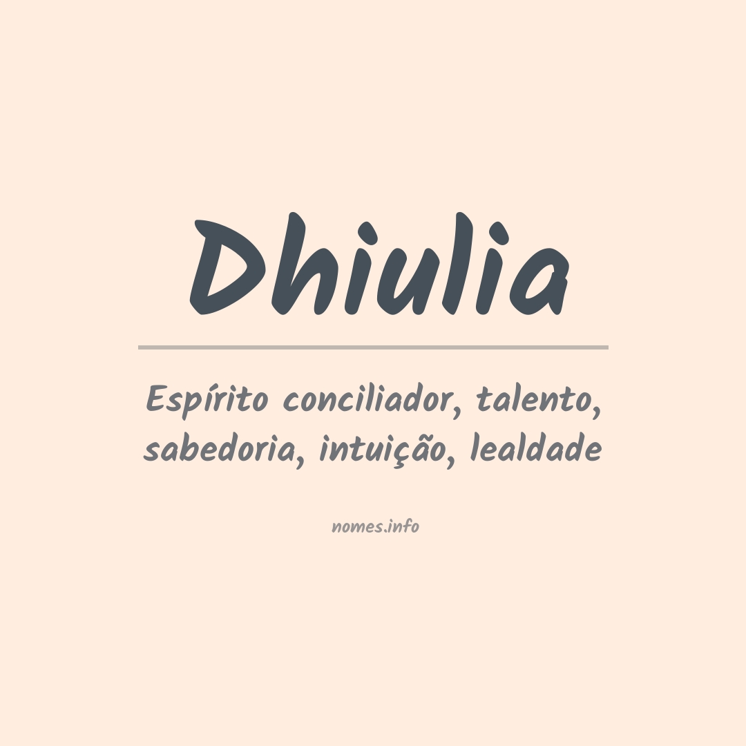 Significado do nome Dhiulia