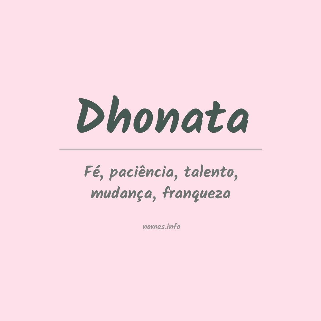 Significado do nome Dhonata