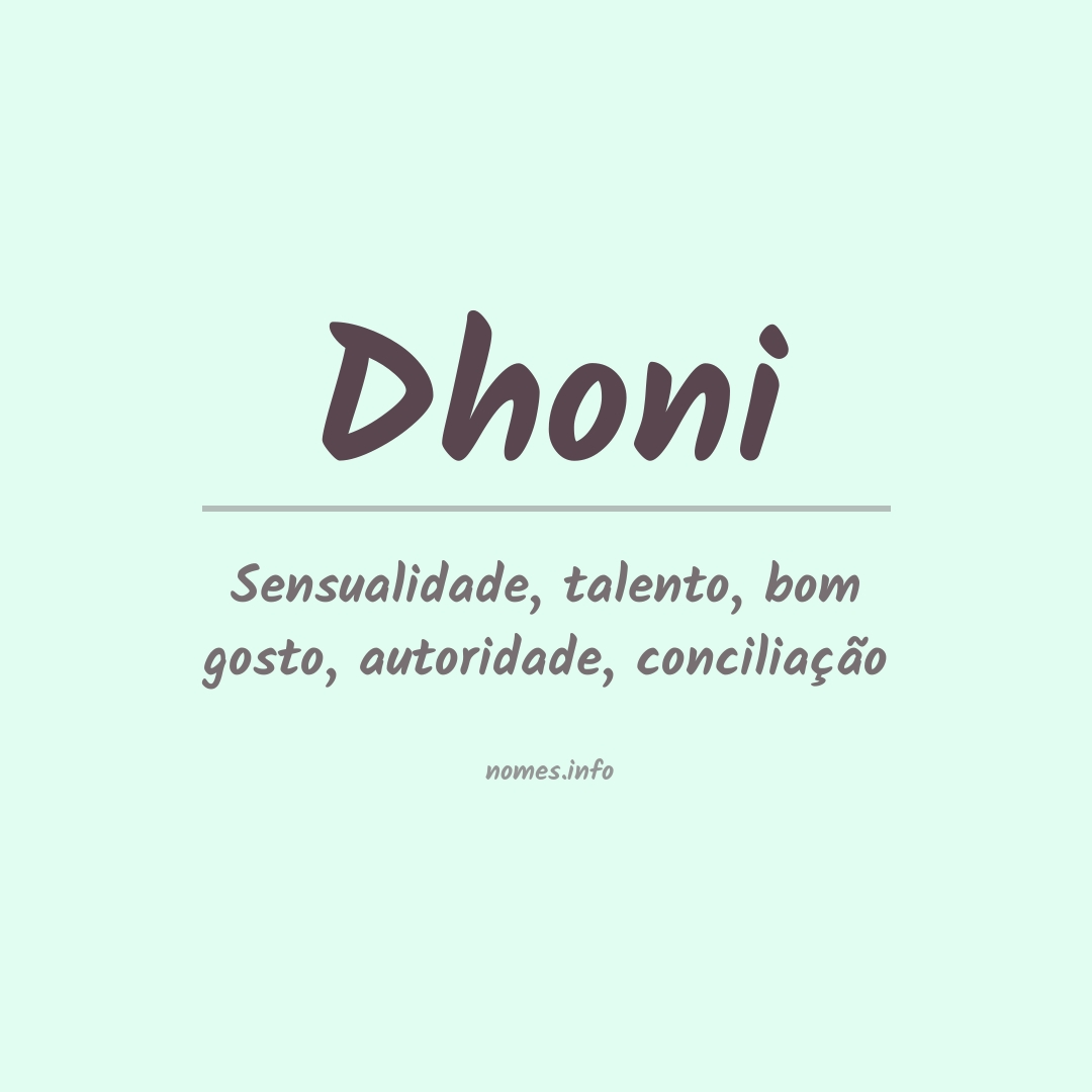 Significado do nome Dhoni