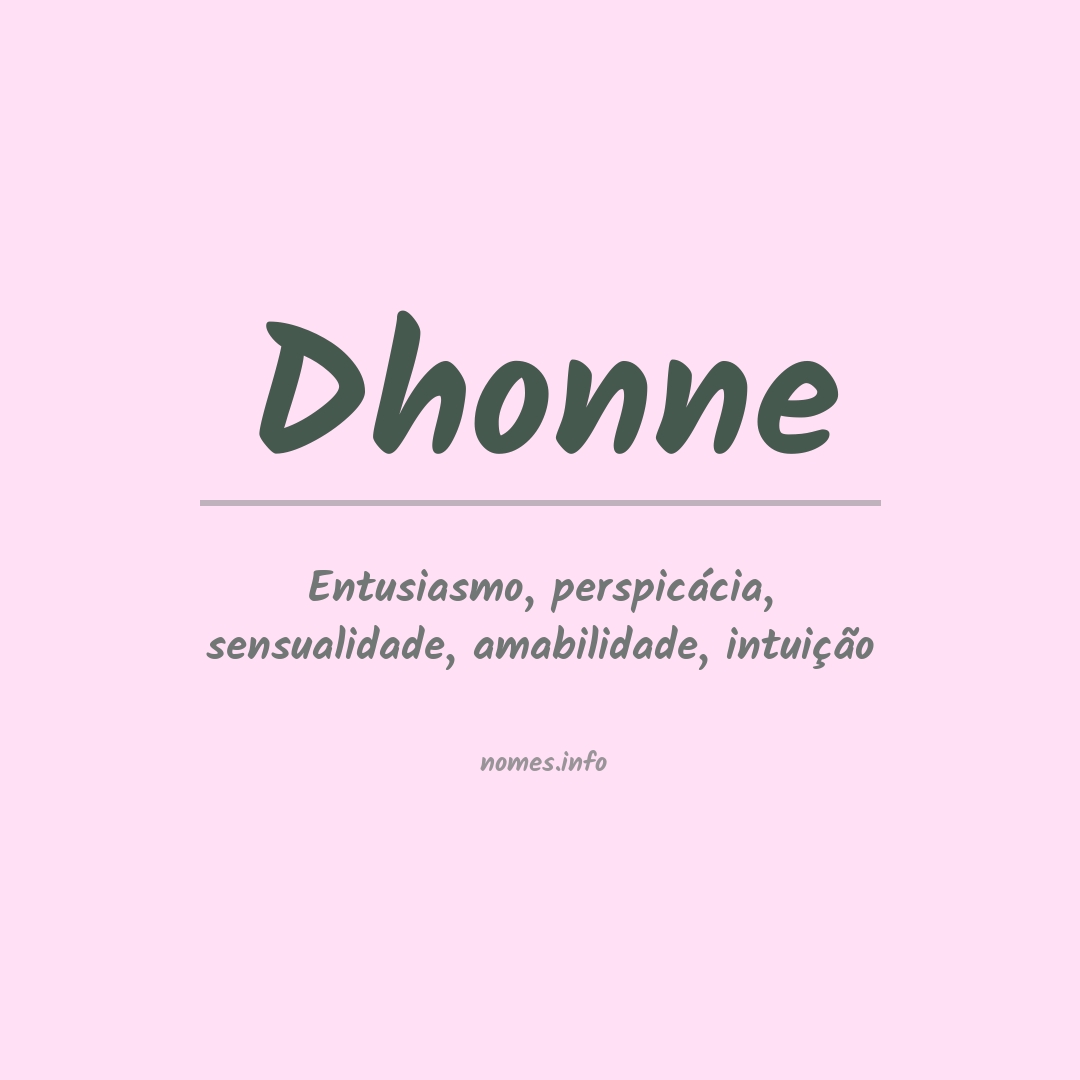 Significado do nome Dhonne