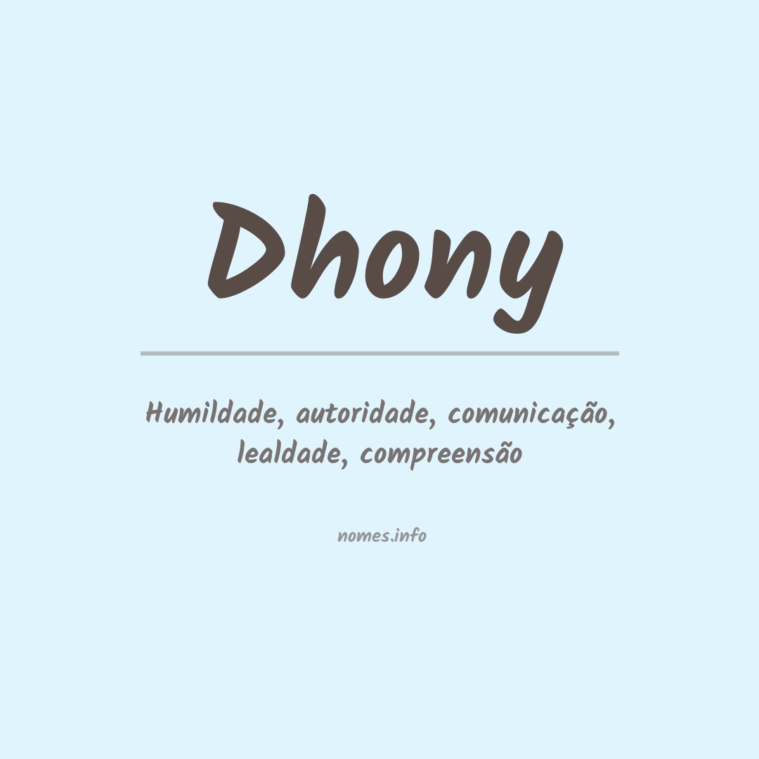 Significado do nome Dhony