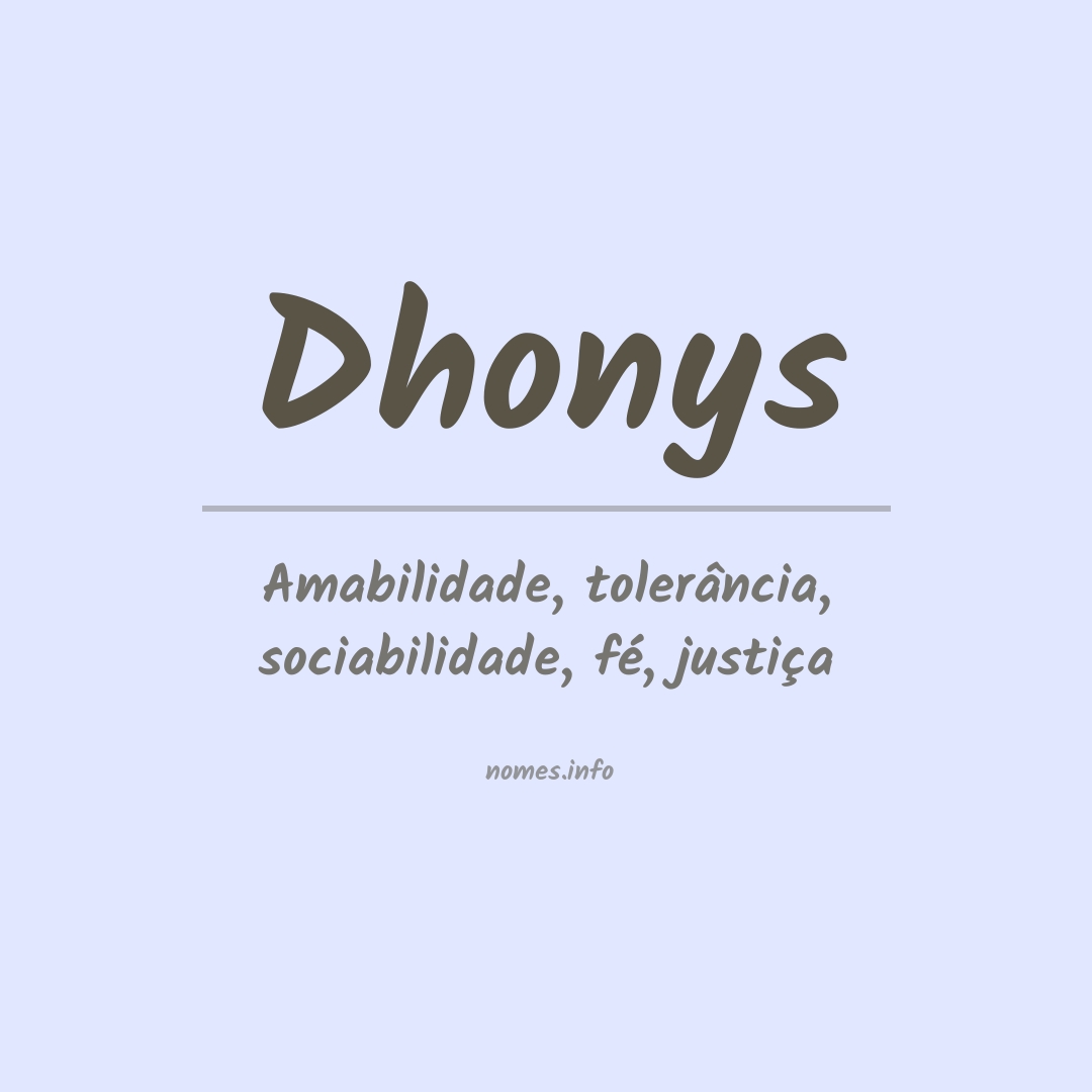 Significado do nome Dhonys