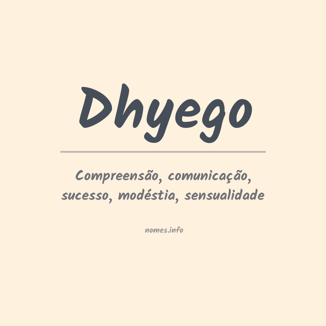 Significado do nome Dhyego