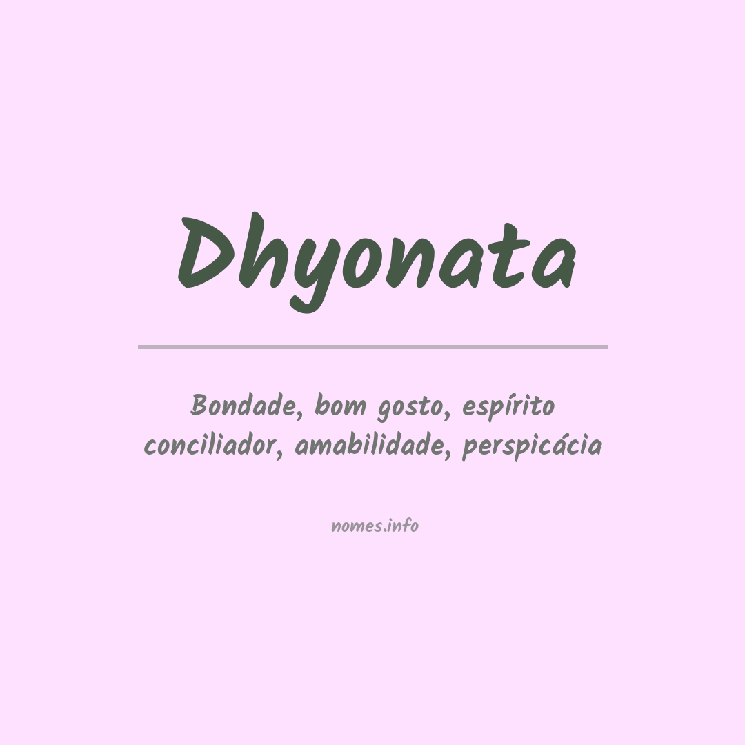 Significado do nome Dhyonata