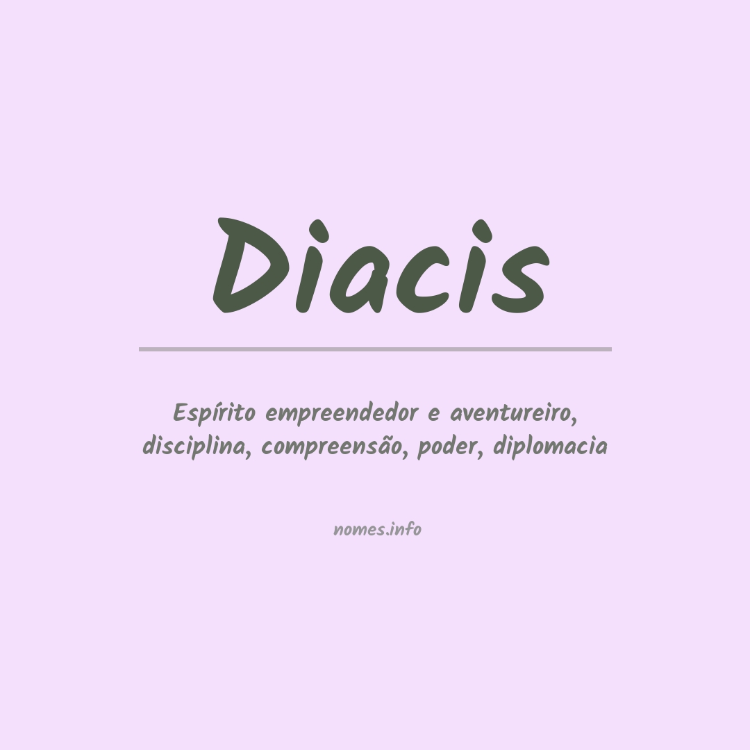 Significado do nome Diacis Significado do nome Diacis
