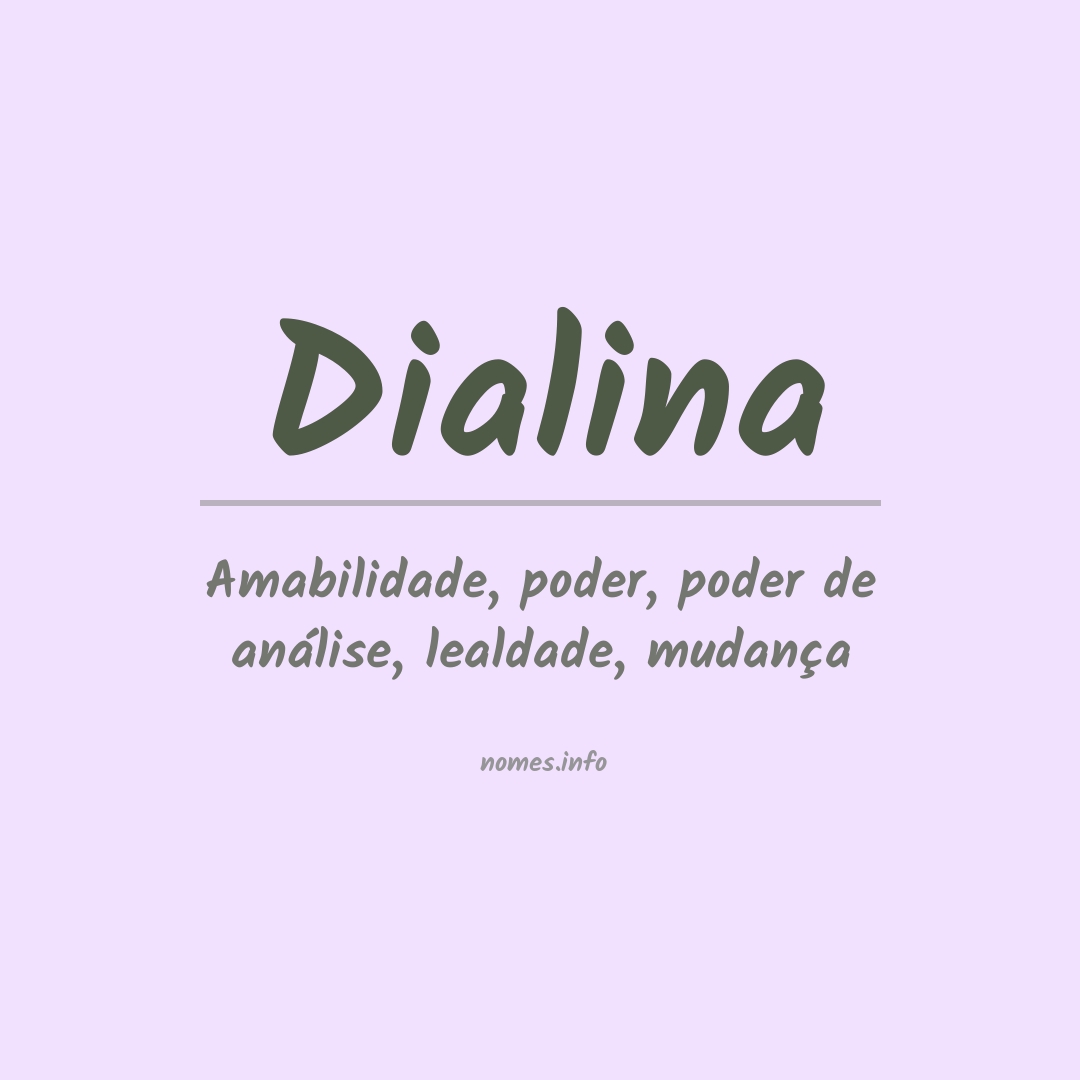 Significado do nome Dialina