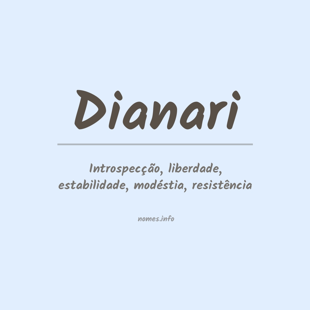 Significado do nome Dianari