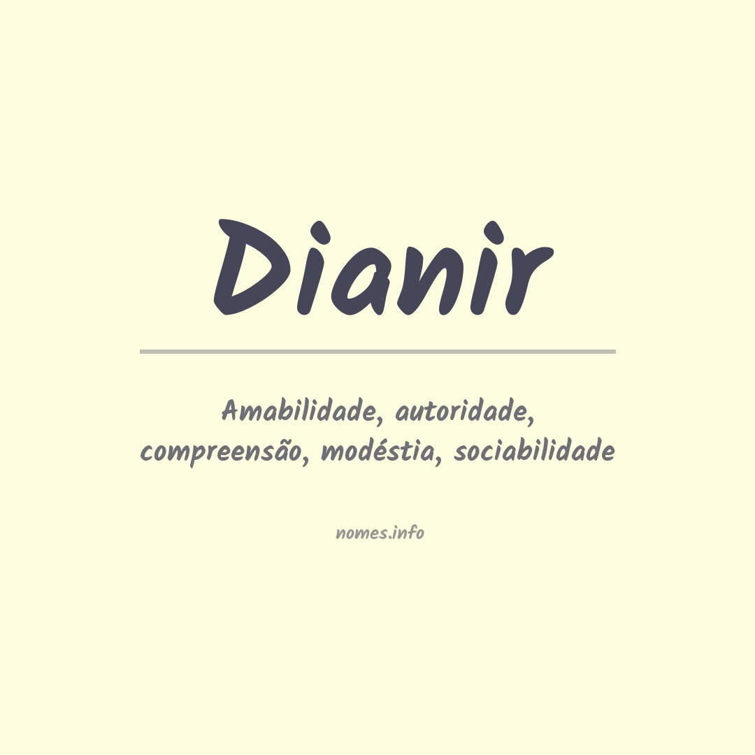 Significado do nome Dianir