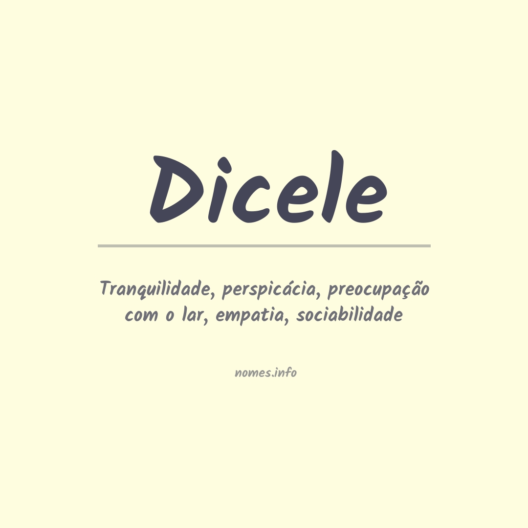 Significado do nome Dicele
