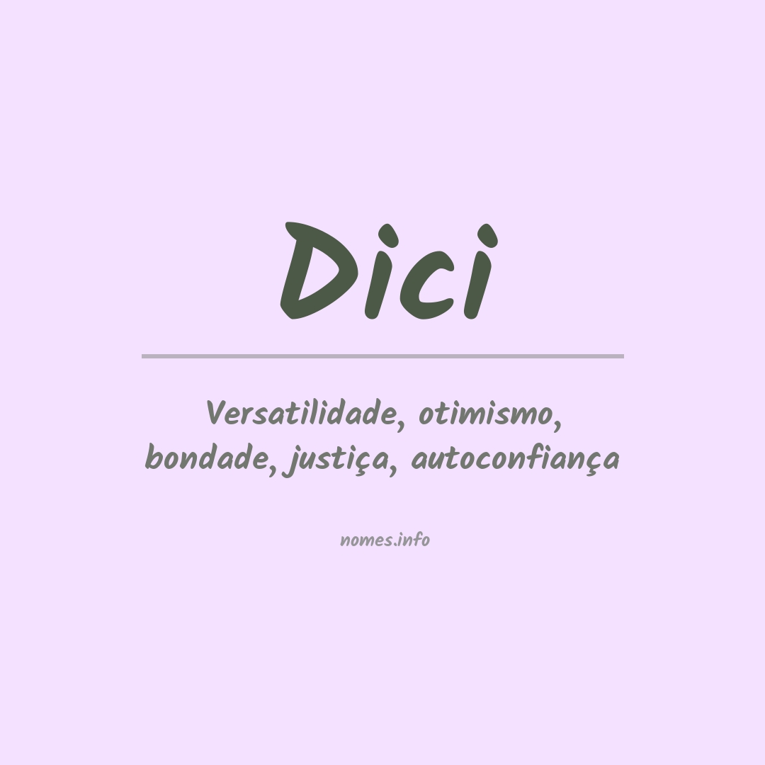 Significado do nome Dici